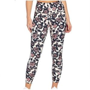Wildfox Floral Print Leggings - Black and Pink